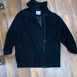 Doncaster Men's Black Corduroy Long Jacket  Black